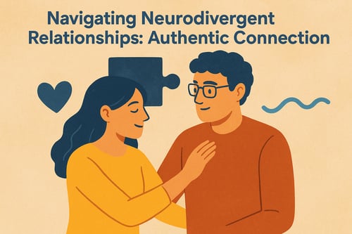 Neurodivergent couple sharing an authentic connection.
