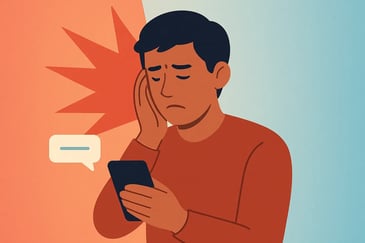 Person reacting intensely to perceived rejection, representing RSD symptoms in ADHD and autistic adults.